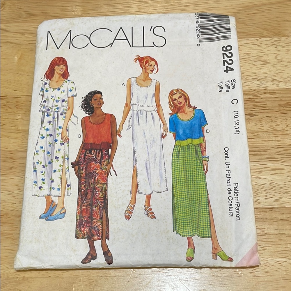 McCall's 9224 Misses' Dress Pattern Size C (10,12,14) Uncut